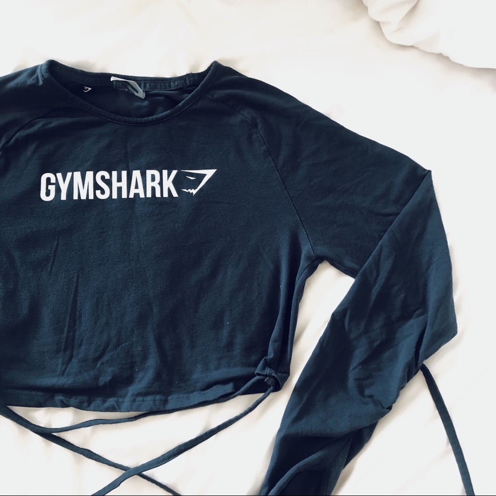 SOLD Gymshark Long Sleeve Ribbon Crop Top